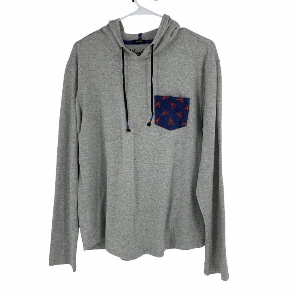 Womans Hoodie Top Lounge Brooklyn Cloth Large 9942 Gray Pocket Drawstring